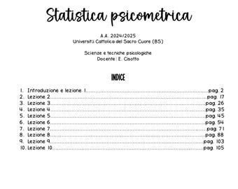 Complete Notes of Psychometric Statistics (E. Cisotto) A.A. 2024/2025