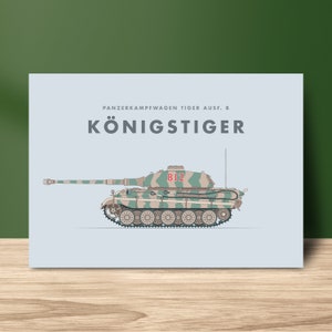 Königstiger King Tiger Tank poster, Premium mat papier