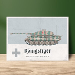 Königstiger Tank poster, Premium mat papier
