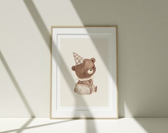 cute bear kids room poster