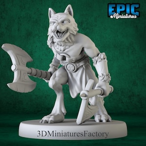 Miniature | Fox Folk Tribe Berserker- DnD Miniature for Tabletop Games - Premium dnd Miniature - Dungeons and Dragons - 3D Printed