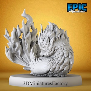 Miniature | Phoenix Hatchling Sleep - DnD Miniature for Tabletop Games - Premium dnd Miniature - Dungeons and Dragons - 3D Printed