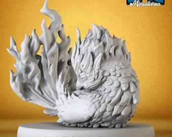 フェニックス 魔法獣 鳥 フィギュア 3D D&D 樹脂プリント 32 mm/28 mm