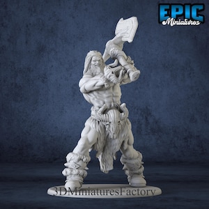 Miniature | Jotun Frost Giant Attack - DnD Miniature for Tabletop Games - Premium dnd Miniature - Dungeons and Dragons - 3D Printed