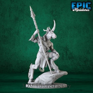 Miniature | Unicorn Folk Warrior Spear - DnD Miniature for Tabletop Games - Premium dnd Miniature - Dungeons and Dragons - 3D Printed