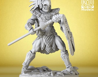 Miniature | Eagle Warrior 5 - Aztlan Dynasty- DnD Miniature for Tabletop Games - Premium dnd Miniature - Dungeons and Dragons 3D Printed