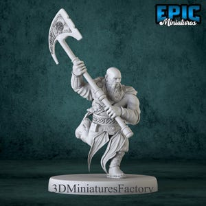 Miniature | Dwarf Raider Attack - DnD Miniature for Tabletop Games - Premium dnd Miniature - Dungeons and Dragons - 3D Printed