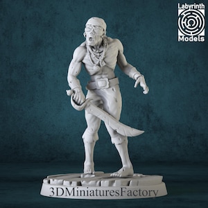 Miniature | Sea Zombie 4 - DnD Miniature for Tabletop Games - Premium dnd Miniature - Dungeons and Dragons - 3D Printed