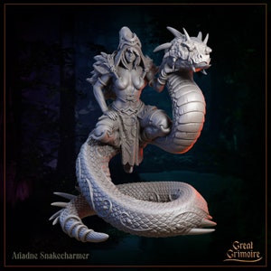 Snakecharmer Miniature Ariadne- DnD Miniature for Tabletop Games - Premium dnd Miniature -Dungeons and Dragons - 3D Printed