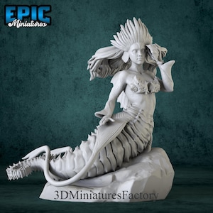 Miniature | Seahorse Mermaid Outside - DnD Miniature for Tabletop Games - Premium dnd Miniature - Dungeons and Dragons - 3D Printed