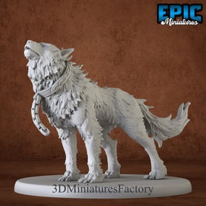 Miniature | Fenrir Wolf Chained - DnD Miniature for Tabletop Games - Premium dnd Miniature - Dungeons and Dragons - 3D Printed