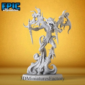Miniature | Smoke Mephit Daggers - DnD Miniature for Tabletop Games - Premium dnd Miniature - Dungeons and Dragons - 3D Printed
