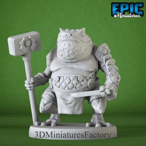 Miniatur | Toad Folk Schmied - D&D Miniatur für Tabletop Spiele - Premium d&nd Miniatur - Dungeons and Dragons - 3D Gedruckt