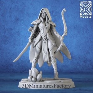 Ice Elf Archer 1 - DnD Miniature for Tabletop Games - Premium dnd Miniature - Dungeons and Dragons - 3D Printed