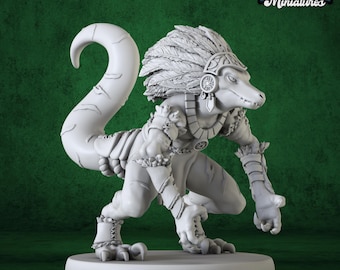 Tribe Kobold Shaman miniature - 3D Printed Resin Figure for DnD and Tabletop RPGs