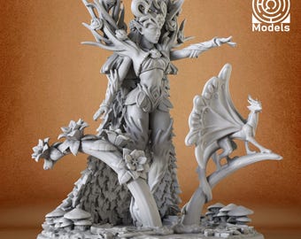 Forest Dryad Queen Miniature – Resin Figure for DnD and Tabletop RPGs