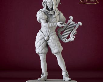Miniature | Bard Musician NPC | 28mm-40mm Resin D&D Pathfinder Mini