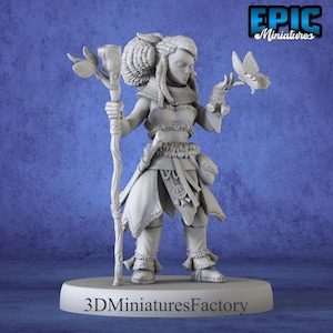 Druid Miniature Female - DnD Miniature for Tabletop Games - Premium dnd Miniature Dungeons and Dragons 3D Printed