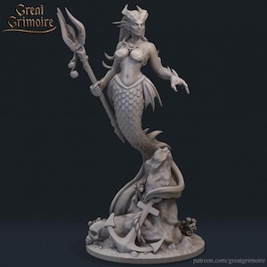 Female Miniature Siren- DnD Miniature for Tabletop Games - Premium dnd Miniature - 3D Printed