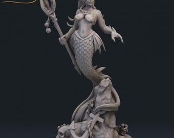 Female Miniature Siren- DnD Miniature for Tabletop Games - Premium dnd Miniature - 3D Printed