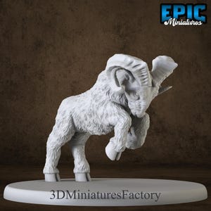 Miniature | Goat Mount Attack Wild - DnD Miniature for Tabletop Games - Premium dnd Miniature - Dungeons and Dragons - 3D Printed