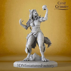 Miniature | Lunara wolf - DnD Miniature for Tabletop Games - Premium dnd Miniature - Dungeons and Dragons - 3D Printed