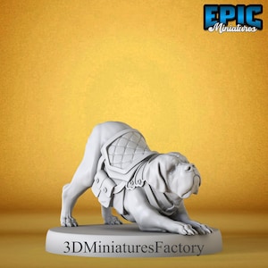 Miniatuur Mastiff War Dog Stretch Mount - DnD-miniatuur speler voor tafelspellen - Premium dnd-miniatuur - Dungeons and Dragons
