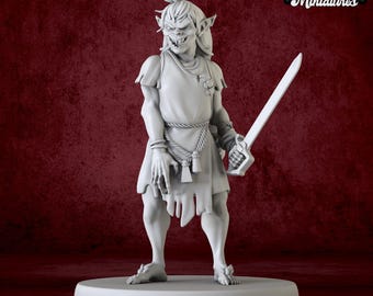 Miniature | Ghoul Spawn Servant Sword - DnD Miniature for Tabletop Games - Premium dnd Miniature - Dungeons and Dragons - 3D Printed