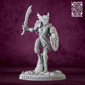 Miniature | Nereid Warrior 3 - DnD Miniature for Tabletop Games - Premium dnd Miniature - Dungeons and Dragons - 3D Printed