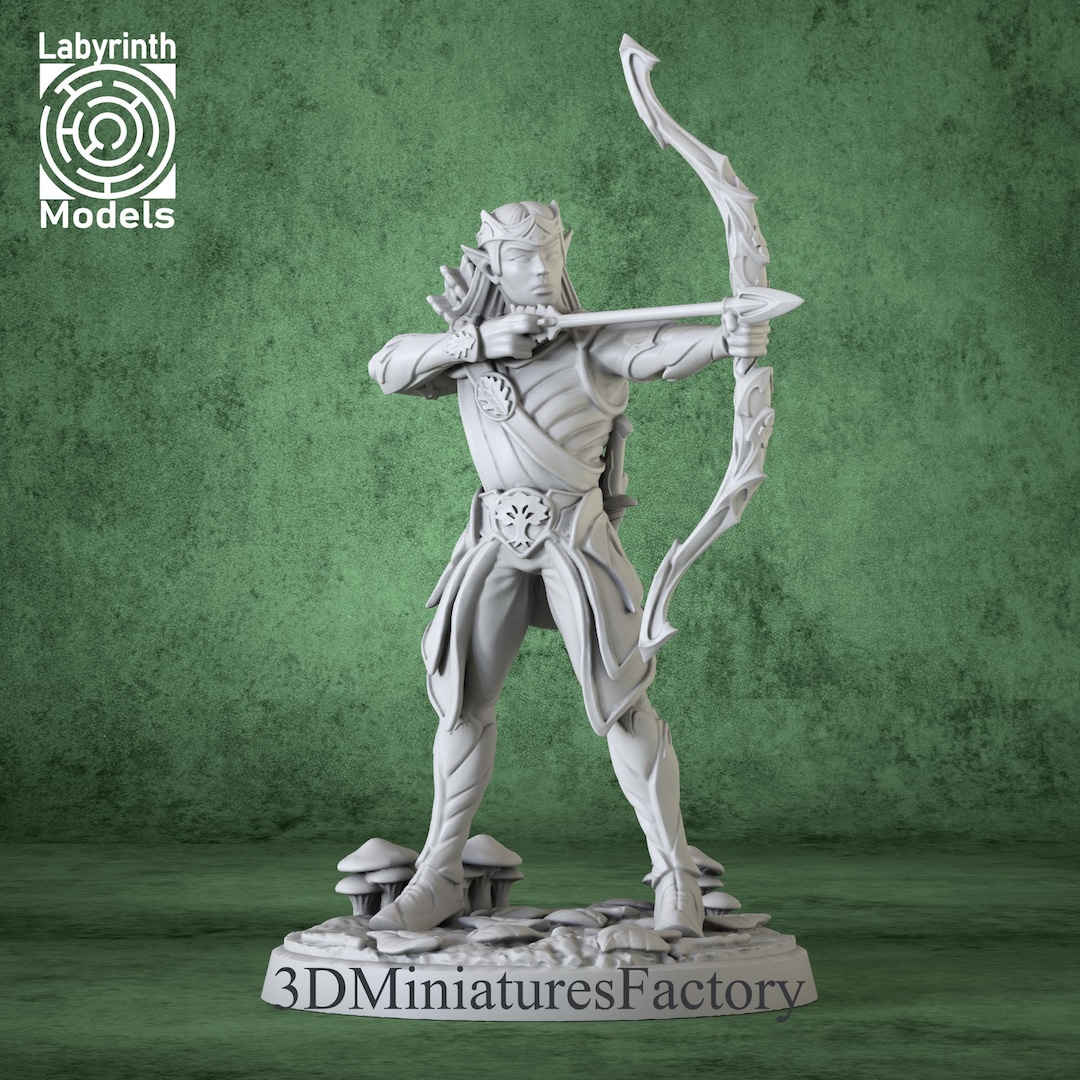 Elf Archer Miniature – Resin 3D Printed Figure for Dnd, Pathfinder, RPG ...