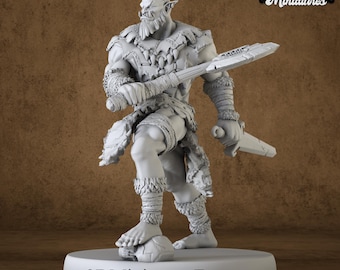 Miniature | Orc Warrior Attack - DnD Miniature for Tabletop Games - Premium dnd Miniature Dungeons and Dragons 3D Printed