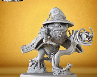 Frog Wizard Spell - DnD Miniature for Tabletop Games
