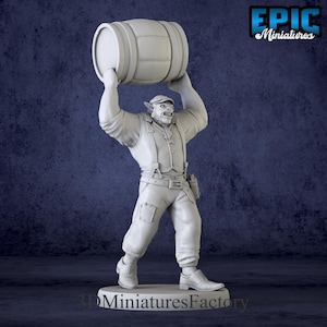 Miniature | Orc Henchman Barrel - DnD Miniature for Tabletop Games - Premium dnd Miniature - Dungeons and Dragons - 3D Printed