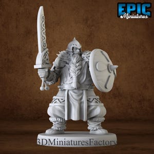 Miniature | Dwarf Fighter Sword - DnD Miniature for Tabletop Games - Premium dnd Miniature - Dungeons and Dragons - 3D Printed