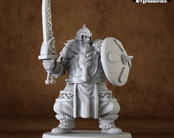 Dwarf Fighter Miniature: 3D Printed Resin Figurine - DnD Tabletop Gaming