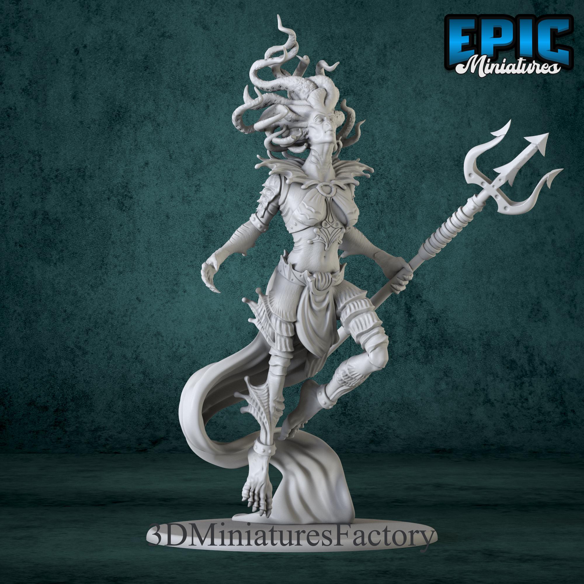 Miniature | Sea Titan Tethys Slide - DnD Miniature for Tabletop Games - Premium dnd Miniature - Dungeons and Dragons - 3D Printed