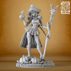 Miniature | Magitek Witch - DnD Miniature for Tabletop Games - Premium dnd Miniature - Dungeons and Dragons - 3D Printed