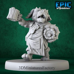Miniatuur | Dog Folk Tribe Inkeeper - DnD-miniatuur voor tafelspellen - Premium dnd-miniatuur - Dungeons and Dragons - 3D-geprint