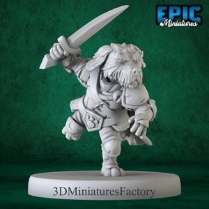 Miniature | Dog Folk Tribe Warrior - DnD Miniature for Tabletop Games - Premium dnd Miniature - Dungeons and Dragons - 3D Printed