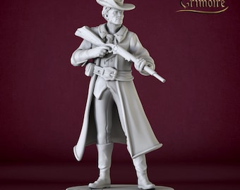 Human Gunslinger Miniature – Resin Figure for DnD and Tabletop RPGs