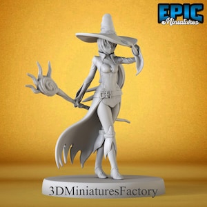 Miniature | Witch - DnD Miniature for Tabletop Games - Premium dnd Miniature - Dungeons and Dragons - 3D Printed