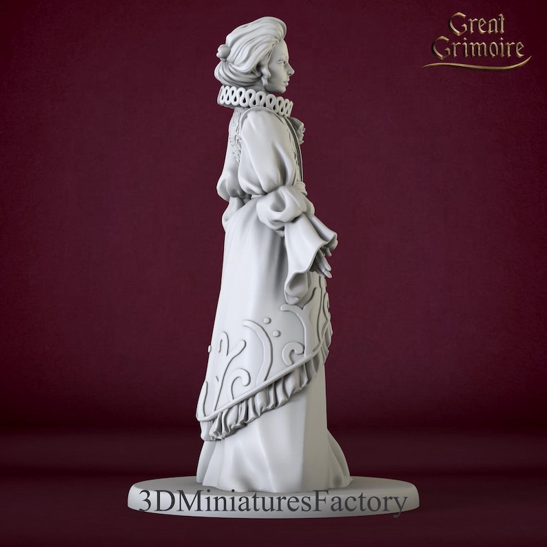 Fantasy female character miniature, rear view
