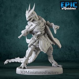 Half-Dragon Adventurer Axes - DnD Miniature for Tabletop Games - Premium dnd Miniature - Dungeons and Dragons - 3D Printed