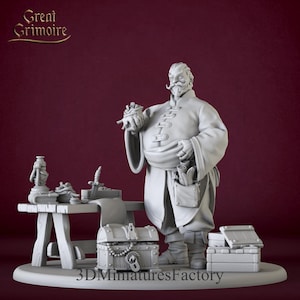 Miniature | Set The Goldhanded Broker - DnD Miniature for Tabletop Games - Premium dnd Miniature - Dungeons and Dragons - 3D Printed