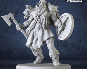 Berserker Viking Miniature | Rage Warrior for DnD, Tabletop Games