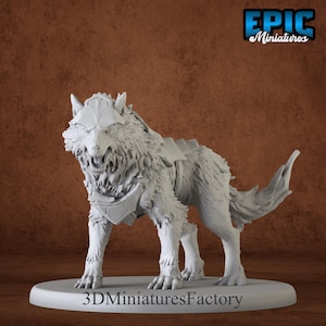 Miniature | Fenrir Wolf Armored - DnD Miniature for Tabletop Games - Premium dnd Miniature - Dungeons and Dragons - 3D Printed