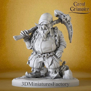 Miniature Dark Durgar Stonefury - D&D for Tabletop Games: 3D Printed 28–40mm scale