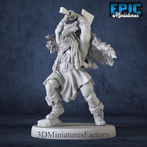 Miniature | Berserker Viking Attack - DnD Miniature for Tabletop Games - Premium dnd Miniature - Dungeons and Dragons - 3D Printed