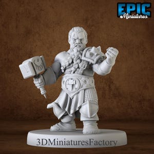 Miniature | Mighty Dwarf - DnD Miniature for Tabletop Games - Premium dnd Miniature - Dungeons and Dragons - 3D Printed