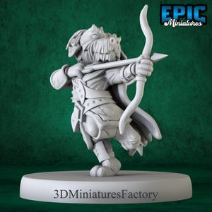 Miniature | Dog Folk Tribe Archer - DnD Miniature for Tabletop Games - Premium dnd Miniature - Dungeons and Dragons - 3D Printed